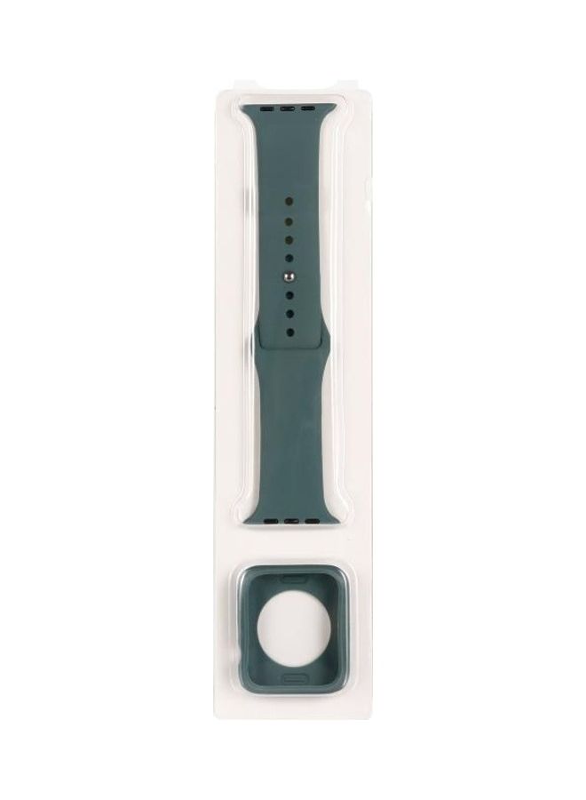 HuHa Silicone Replacement Strap with Protective Case For Apple Watch Series 3/2/1 38mm Green - Image 1