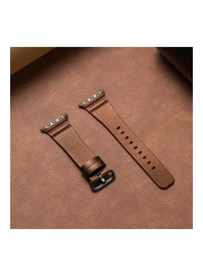 HuHa Replacement Watchbands For Apple Watch Series 7 45mm/6 & SE & 5 & 4 44mm/3 & 2 & 1 42mm Brown - Image 4