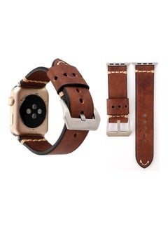 Thick Sutures Retro Replacement Watch Band For Apple Watch Series 3 & 2 & 1 38mm Brown