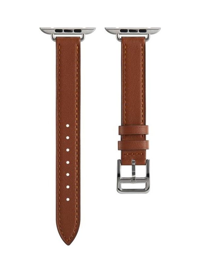 HuHa Replacement Strap Watchband For Apple Watch Series 7 45mm/6 & SE & 5 & 4 44mm/3 & 2 & 1 42mm Brown - Image 1