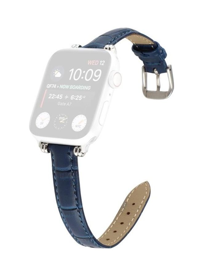 HuHa Bamboo Joint with Beads Replacement Watchband For Apple Watch Series 7 45mm/6 & SE & 5 & 4 44mm/3 & 2 & 1 42mm Blue - Image 1