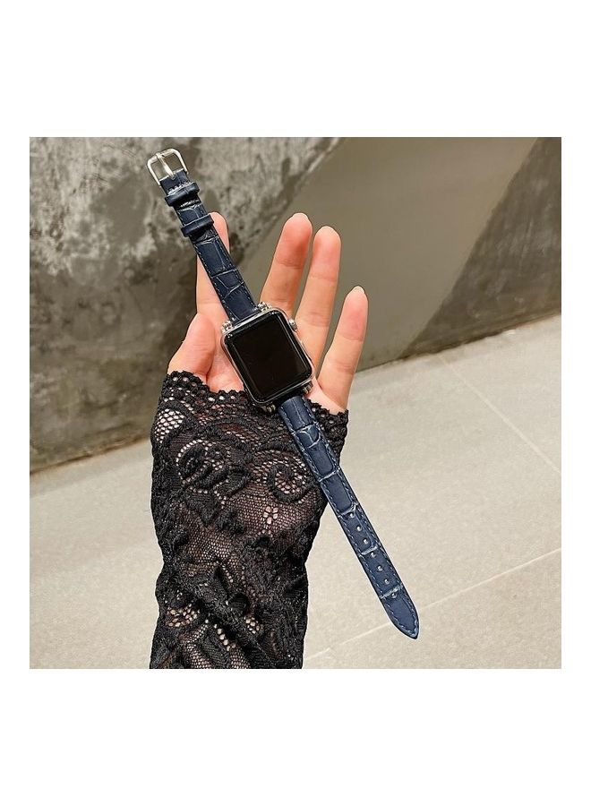 HuHa Bamboo Joint with Beads Replacement Watchband For Apple Watch Series 7 45mm/6 & SE & 5 & 4 44mm/3 & 2 & 1 42mm Blue - Image 3