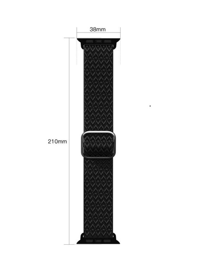 HuHa - Adjustable Rhombic Texture Elastic Replacement Watchband For Apple Watch Series 7 41mm/6 & SE & 5 & 4 40mm/3 & 2 & 1 38mm Blue - Image 1