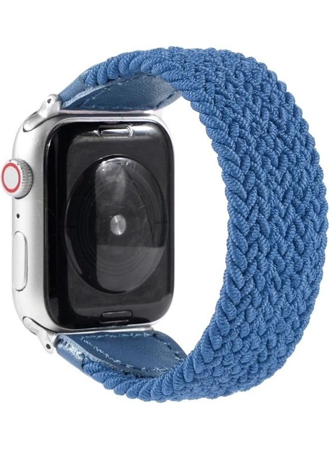 HuHa Braided Watchband For Apple Watch Series 7 45mm/6 & SE & 5 & 4 44mm/3 & 2 & 1 42mm Blue - Image 1