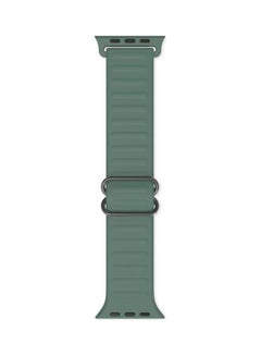 Japanese Word Buckle Silicone Replacement Watchband for Apple Watch Series 7/6/SE/5/4/3/2/1 38/40/41mm Pine Needle Green