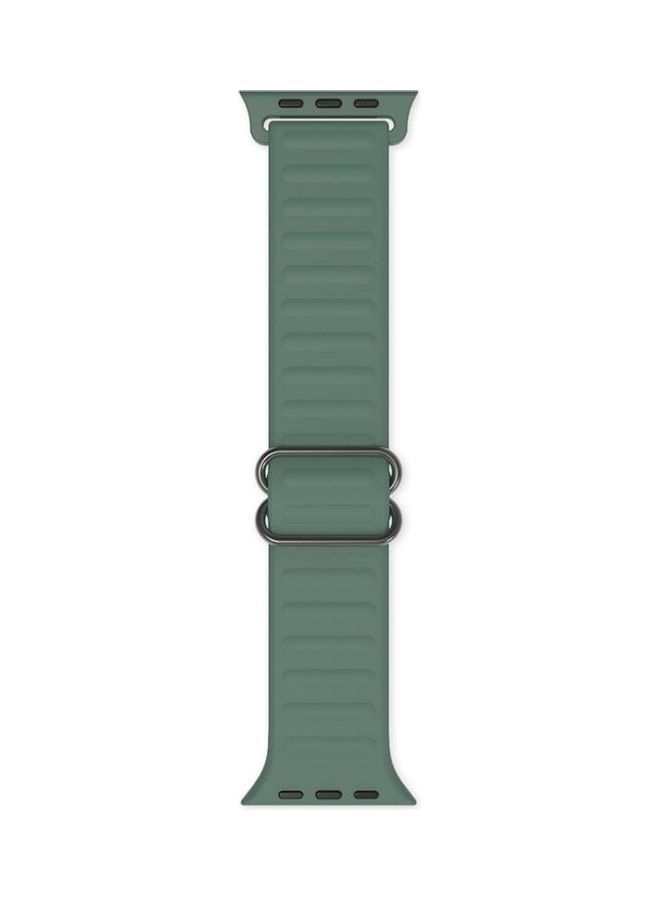 HuHa - Japanese Word Buckle Silicone Replacement Watchband for Apple Watch Series 7/6/SE/5/4/3/2/1 38/40/41mm Pine Needle Green - Image 1