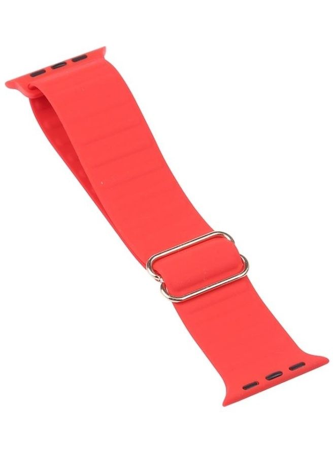 HuHa - Japanese Word Buckle Silicone Replacement Watchband for Apple Watch Series 7/6/SE/5/4/3/2/1 38/40/41mm Pine Needle Green - Image 1