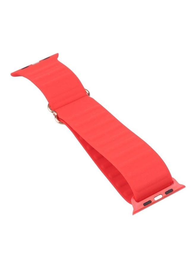 HuHa - Japanese Word Buckle Silicone Replacement Watchband for Apple Watch Series 7/6/SE/5/4/3/2/1 38/40/41mm Pine Needle Green - Image 1