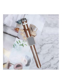 Replacement Strap Watchband For Apple Watch Series 7 45mm/6 & SE & 5 & 4 44mm/ 3 & 2 & 1 42mm Brown/White