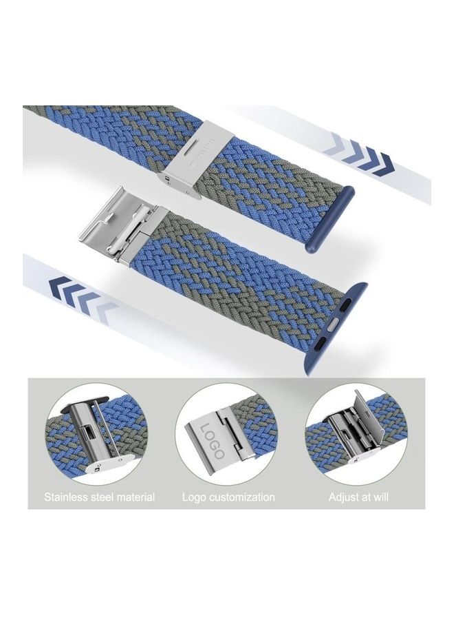 HuHa Replacement Watchbands For Apple Watch Series 7 41mm/6 & SE & 5 & 4 40mm/3 & 2 & 1 38mm Blue Green - Image 3