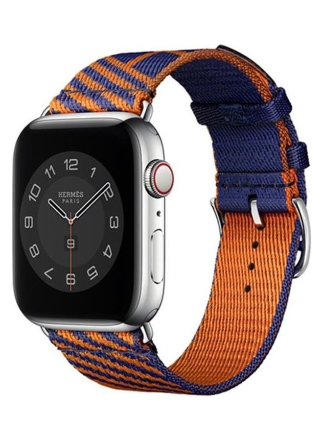 HuHa - Replacement Wrist Strap For Apple Watch Series 7 41mm/6 & SE & 5 & 4 40mm/3 & 2 & 1 38mm Blue/Orange - Image 1