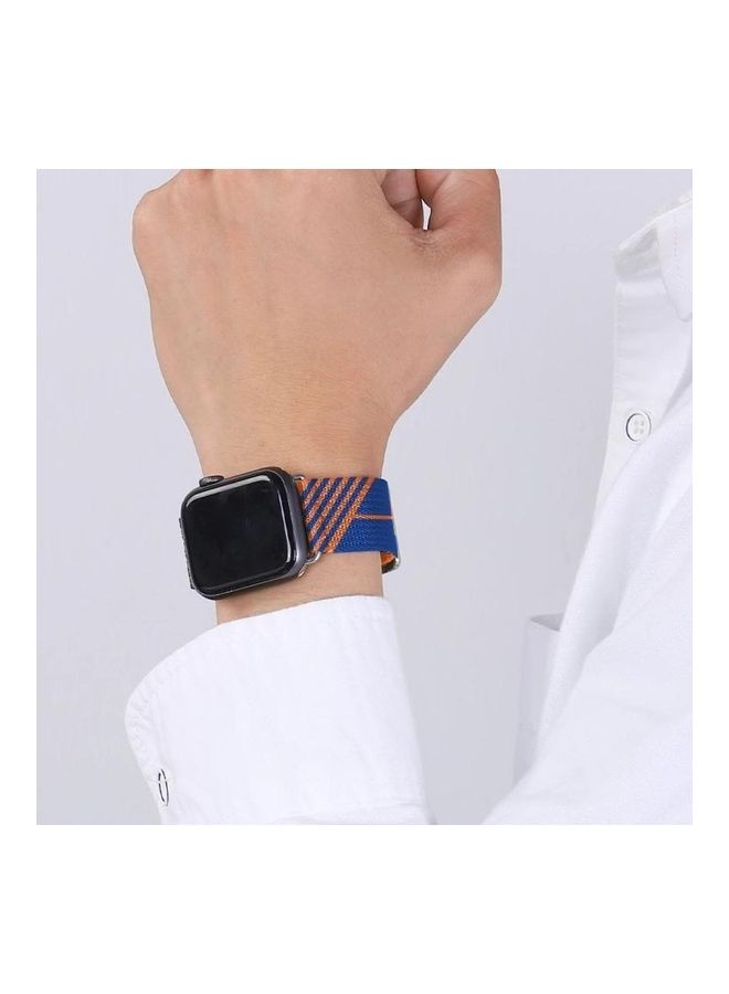HuHa - Replacement Wrist Strap For Apple Watch Series 7 41mm/6 & SE & 5 & 4 40mm/3 & 2 & 1 38mm Blue/Orange - Image 1