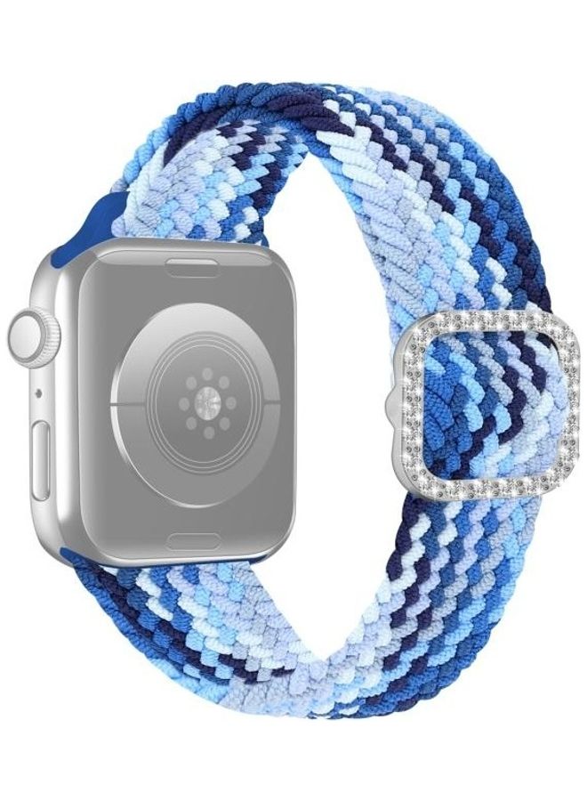 HuHa Elasticity Diamond Replacement Watchband For Apple Watch Series 7 & 6 & SE & 5 & 4 40mm/3 & 2 & 1 38mm Blueberry - Image 2