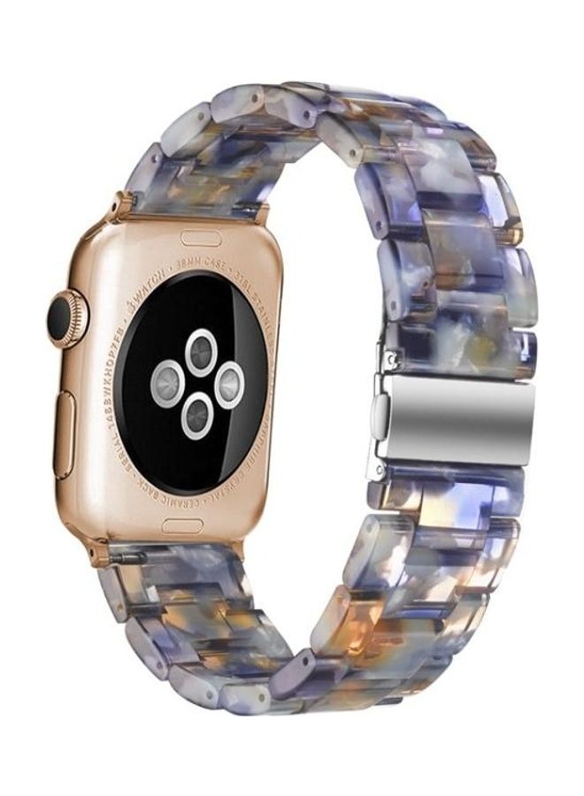 HuHa - Simple Fashion Replacement Watch Strap for Apple Watch Series 5 & 4 40mm & Series 3 & 2 & 1 38mm Blue Ocean - Image 1
