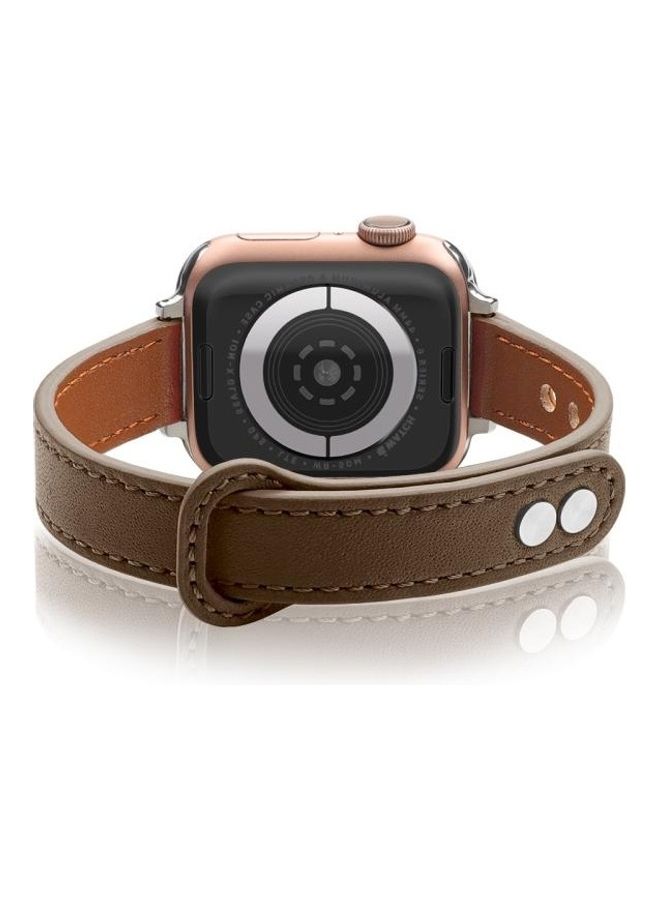 HuHa Replacement Watchbands For Apple Watch Series 7 45mm/6 & SE & 5 & 4 44mm/3 & 2 & 1 42mm Brown - Image 3