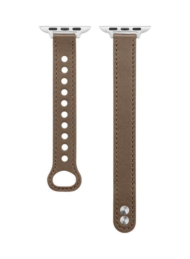 HuHa Replacement Watchbands For Apple Watch Series 7 45mm/6 & SE & 5 & 4 44mm/3 & 2 & 1 42mm Brown - Image 1
