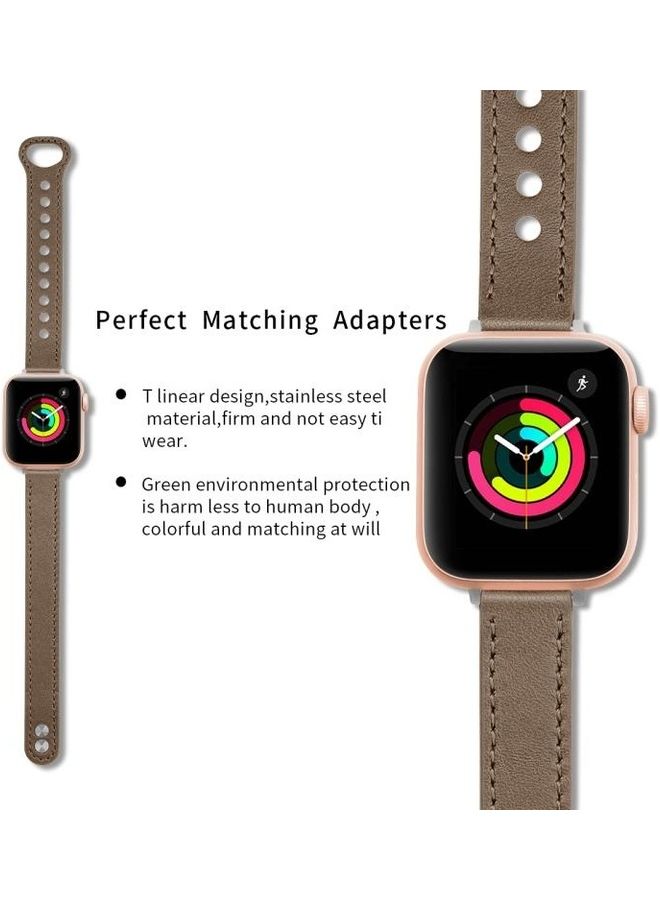 HuHa Replacement Watchbands For Apple Watch Series 7 45mm/6 & SE & 5 & 4 44mm/3 & 2 & 1 42mm Brown - Image 4