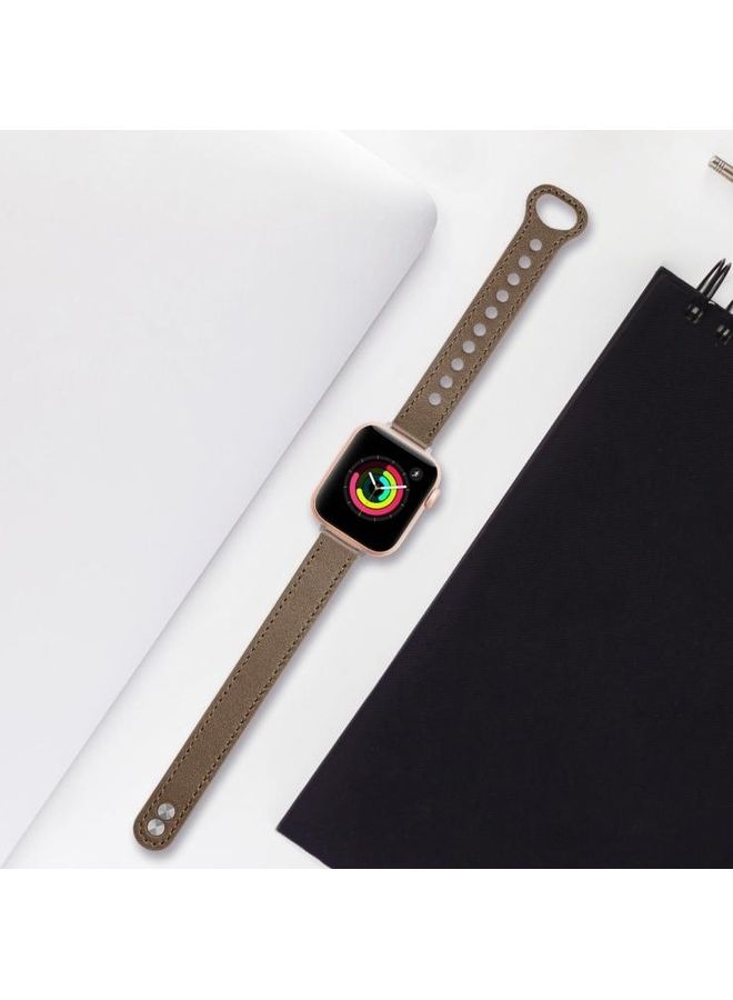 HuHa Replacement Watchbands For Apple Watch Series 7 45mm/6 & SE & 5 & 4 44mm/3 & 2 & 1 42mm Brown - Image 5