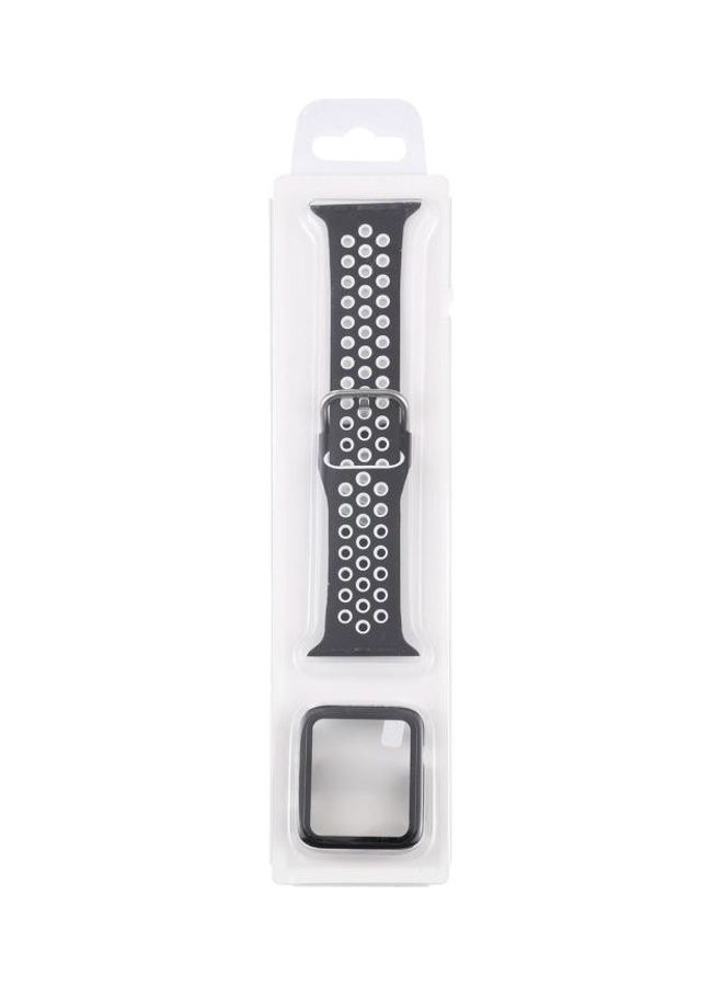 HuHa Silicone Replacement Strap with Screen Protector For Apple Watch Series 6/5/4/ 44mm Black  - Image 5