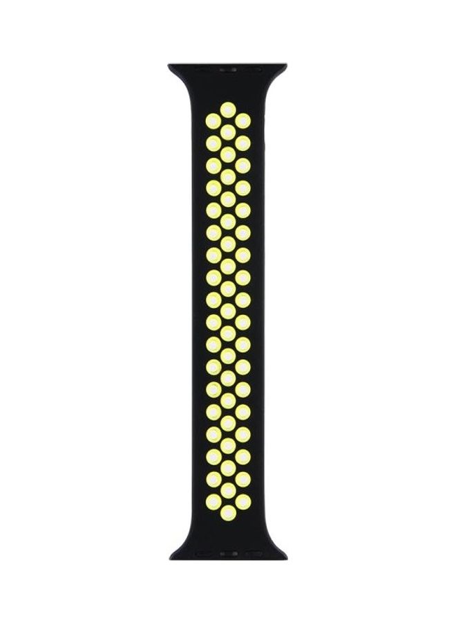HuHa Elastic Silicone Watchband For Apple Watch Series 7/6/5/4/3/2/1/SE 38/40/41mm Black/Yellow - Image 2