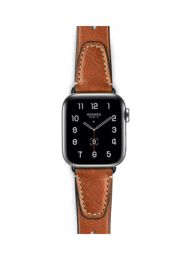 HuHa Nail Style Replacement Watch Band For Apple Watch Series 7 41mm/6 & SE & 5 & 4 40mm/3 & 2 & 1 38mm Brown - Image 2