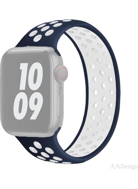 Replacement Watchband For Apple Watch Series 7 41mm/6 & SE & 5 & 4 40mm/3 & 2 & 1 38mm Blue White