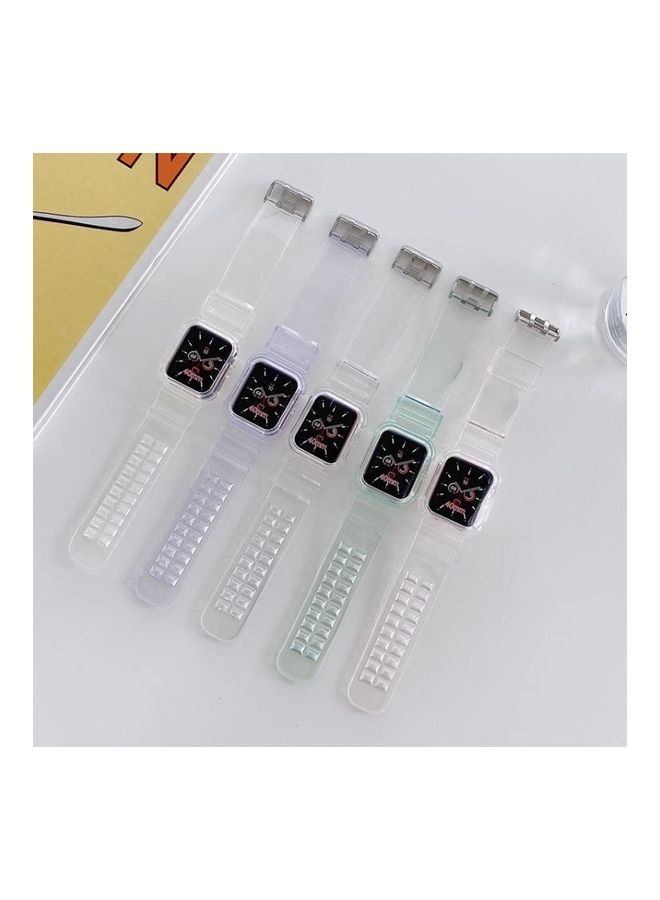 HuHa - Discoloration in Light Replacement Watchband For Apple Watch Series 7 45mm/6 & SE & 5 & 4 44mm/3 & 2 & 1 42mm Blue - Image 1