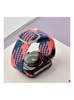 HuHa Elastic Strap Watchband For Apple Watch Series 7 41mm/6 & SE & 5 & 4 40mm/3 & 2 & 1 38mm Blue White  - Image 2