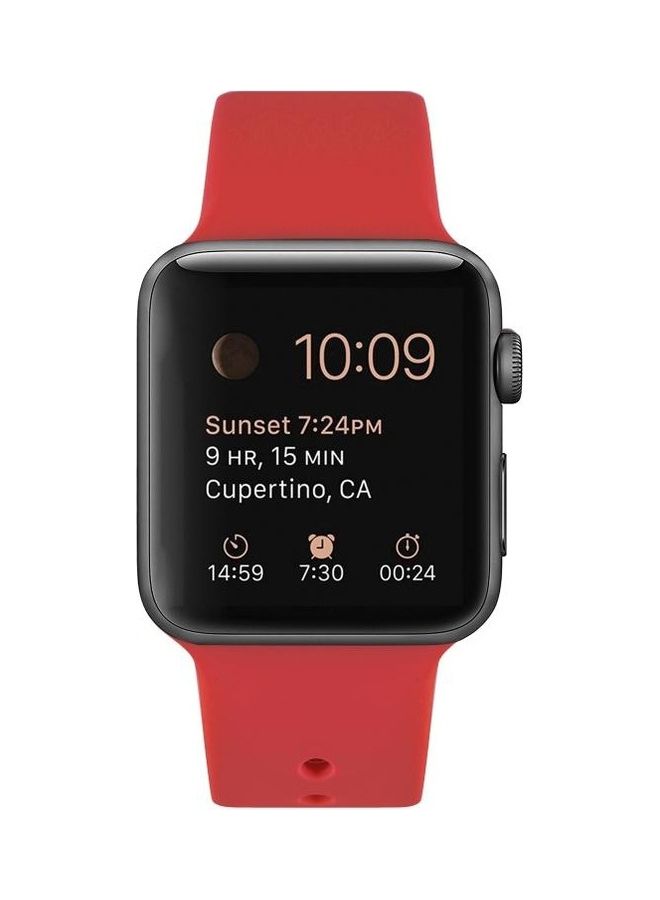 HuHa Replacement Watchband For Apple Watch Series 7/6/5/4/3/2/1/SE 42/44/45mm Red - Image 2