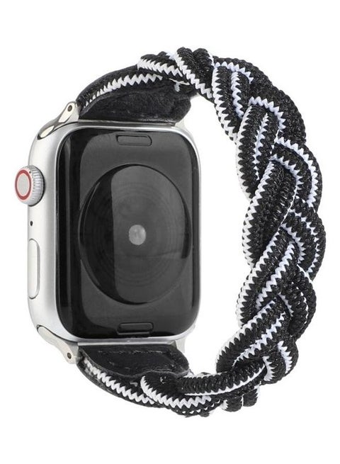 Ethnic Replacement Watchband For Apple Watch Series 1/2/3/4/5/6/7/SE 38/40/41mm Black/White