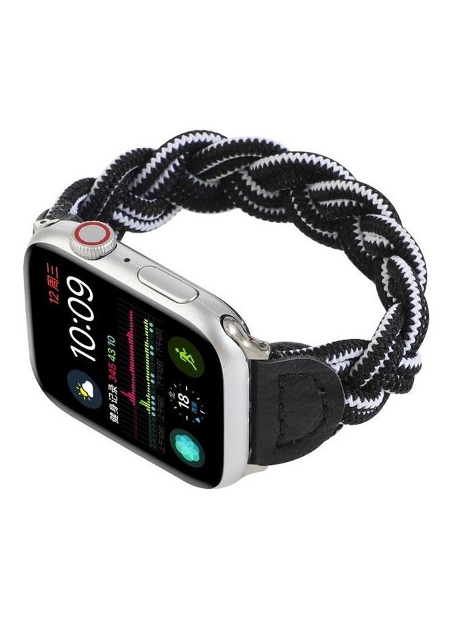 HuHa Ethnic Replacement Watchband For Apple Watch Series 1/2/3/4/5/6/7/SE 42/44/45mm Black/White  - Image 4