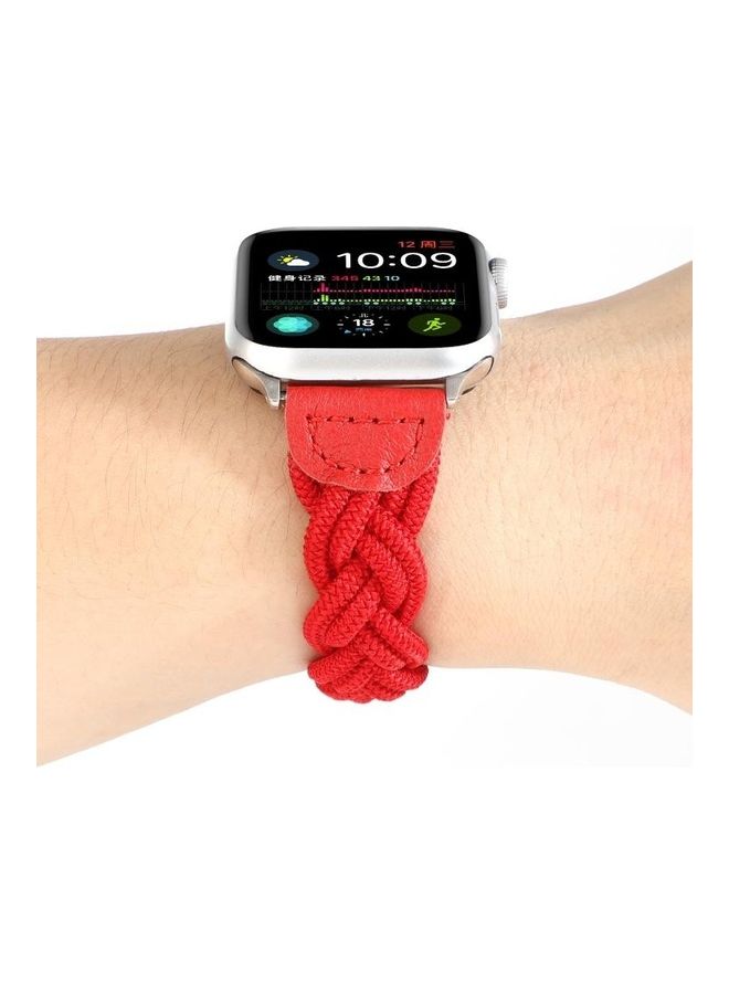 HuHa - Ethnic Replacement Watchband For Apple Watch Series 1/2/3/4/5/6/7/SE 42/44/45mm Red - Image 1