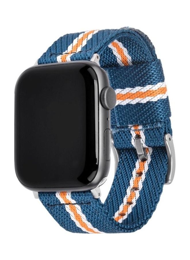 HuHa Replacement Watch Strap For Apple Watch Series 7 45mm/6 & SE & 5 & 4 44mm/3 & 2 & 1 42mm Blue/White/Yellow - Image 2