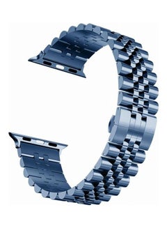 HuHa Man Five Beads Replacement Watchbands For Apple Watch Series 7 45mm/6 & SE & 5 & 4 44mm/3 & 2 & 1 42mm Blue  - Image 2