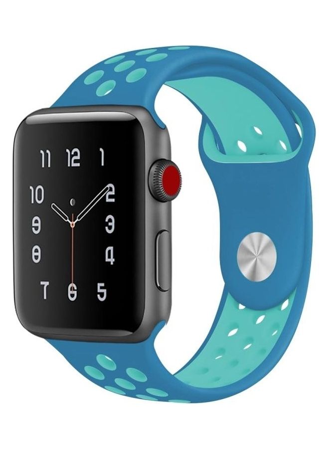 HuHa - Standard Edition Sport Watchband For Apple Watch Series 7 45mm/6 & SE & 5 & 4 44mm/3 & 2 & 1 42mm Blue - Image 1