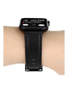 HuHa Oil Wax Crazy Horse Texture Genuine Strap For Apple Watch Series 7 41mm/6 & SE & 5 & 4 40mm/3 & 2 & 1 38mm Black  - Image 4