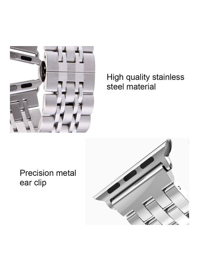 HuHa 20mm Women Hidden Butterfly Buckle 7 Beads Stainless Steel Watchband For Apple Watch 42mm Rose Gold - Image 4