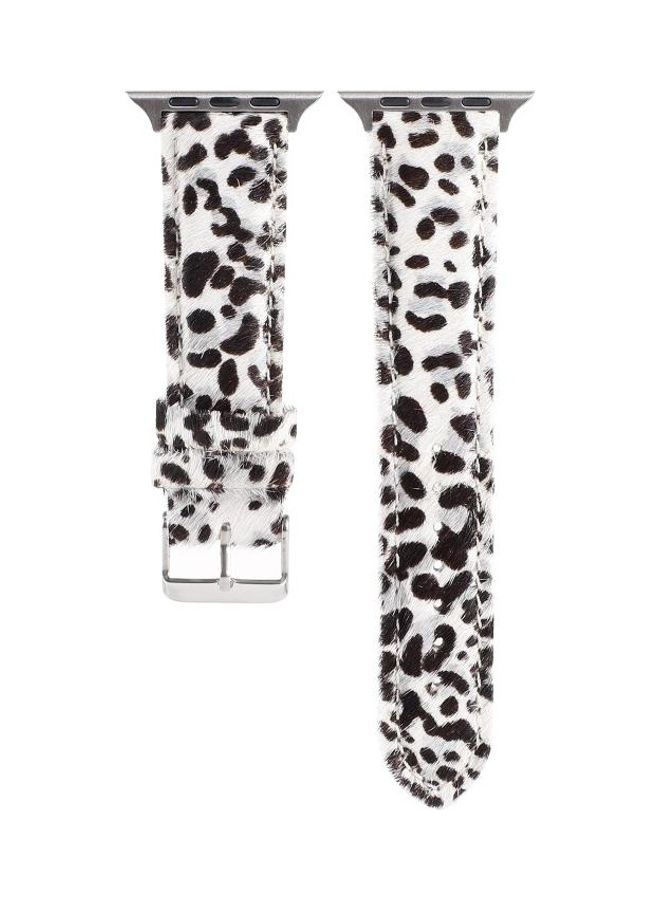 HuHa Horsehair Fluffy Leopard Print Leather Watch Strap  For Apple Watch Series 7 45mm/6 & SE & 5 & 4 44mm/3 & 2 & 1 42mm Multicolour - Image 1