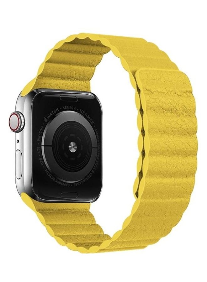 HuHa Replacement Watchband For Apple Watch Series 7/6/5/4/3/2/1/SE 42/44/45mm Yellow - Image 1