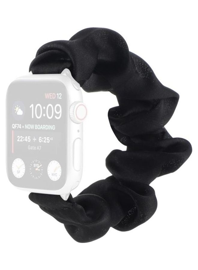 HuHa Scarf Hair Tie Replacement Watchbands For Apple Watch Series 7 45mm/6 & SE & 5 & 4 44mm/3 & 2 & 1 42mm Black - Image 1
