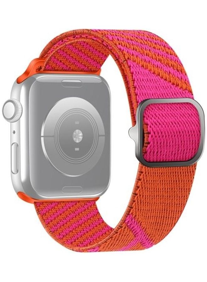 HuHa Replacement Watchband For Apple Watch Series 7/6/5/4/3/2/1/SE 38/40/41mm Orange Pink - Image 1