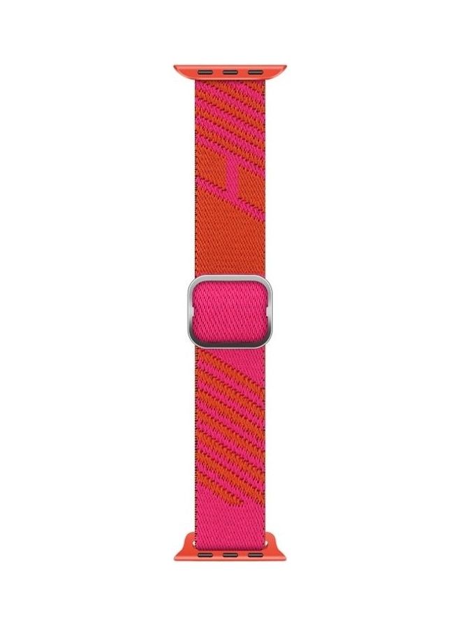 HuHa Replacement Watchband For Apple Watch Series 7/6/5/4/3/2/1/SE 38/40/41mm Orange Pink - Image 2