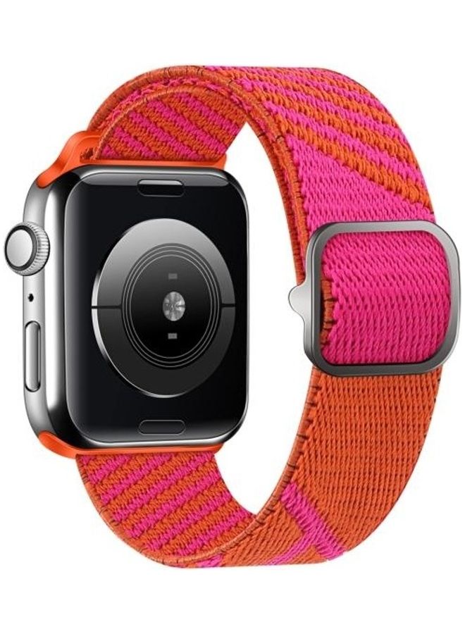 HuHa Replacement Watchband For Apple Watch Series 7/6/5/4/3/2/1/SE 38/40/41mm Orange Pink - Image 3