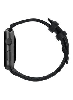 HuHa Oil Wax Genuine Strap Watchband For Apple Watch Series 7 41mm/6 & SE & 5 & 4 40mm/3 & 2 & 1 38mm Black  - Image 3