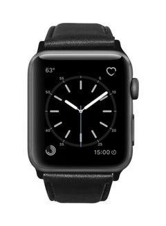 HuHa Oil Wax Genuine Strap Watchband For Apple Watch Series 7 41mm/6 & SE & 5 & 4 40mm/3 & 2 & 1 38mm Black  - Image 4