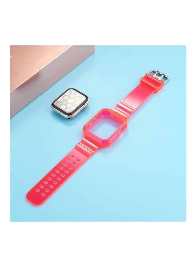 HuHa Ethnic Replacement Watchband for Apple Watch Series 1/2/3/4/5/6/7/SE 38/40/41mm Rose Red - Image 2