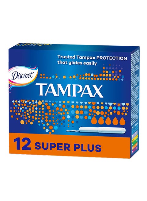 Cardboard Applicator Tampons Super Plus Absorbency 12 Count