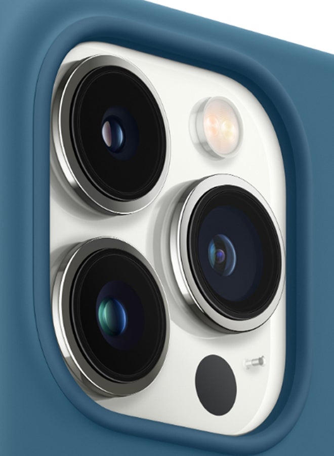 Apple - iPhone 13 Pro Max Silicone Case with MagSafe – Blue Jay - Image 1