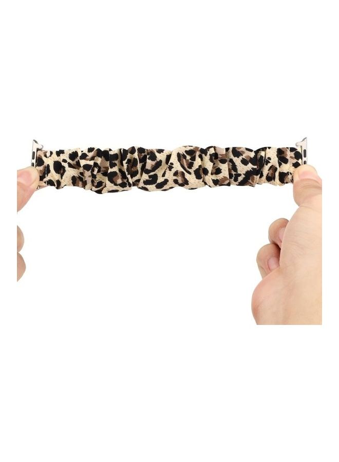 HuHa Hair Ring Watchband For Apple Watch Series 7 45mm / 6 & Se & 5 & 4 44mm / 3 & 2 & 1 42mm Leopard Print - Image 3