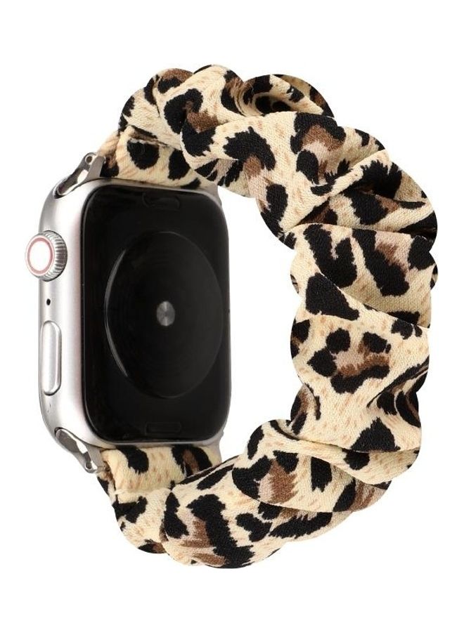 HuHa Hair Ring Watchband For Apple Watch Series 7 45mm / 6 & Se & 5 & 4 44mm / 3 & 2 & 1 42mm Leopard Print - Image 1